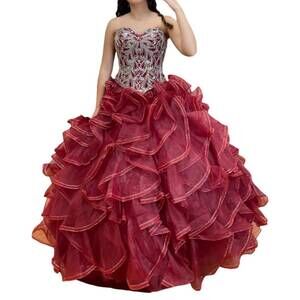 NEW HOUSE OF WU quinceañera dress in wine